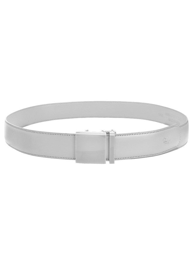 Falari Men's Genuine Leather Ratchet Dress Belt Automatic Sliding Buckle 8168-LGY-L40 - Image 2
