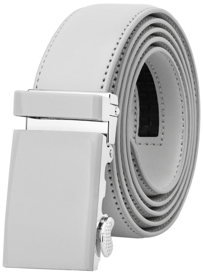 Falari Men's Genuine Leather Ratchet Dress Belt Automatic Sliding Buckle 8168-LGY-L40 - Image 1