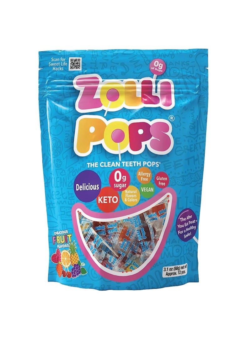 Zollipops Sugar-Free Lollipops – Fruit Mix – 3.1 oz – Cavity Protection Treat for Kids & Adults - Image 1