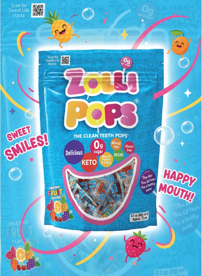 Zollipops Sugar-Free Lollipops – Fruit Mix – 3.1 oz – Cavity Protection Treat for Kids & Adults - Image 3