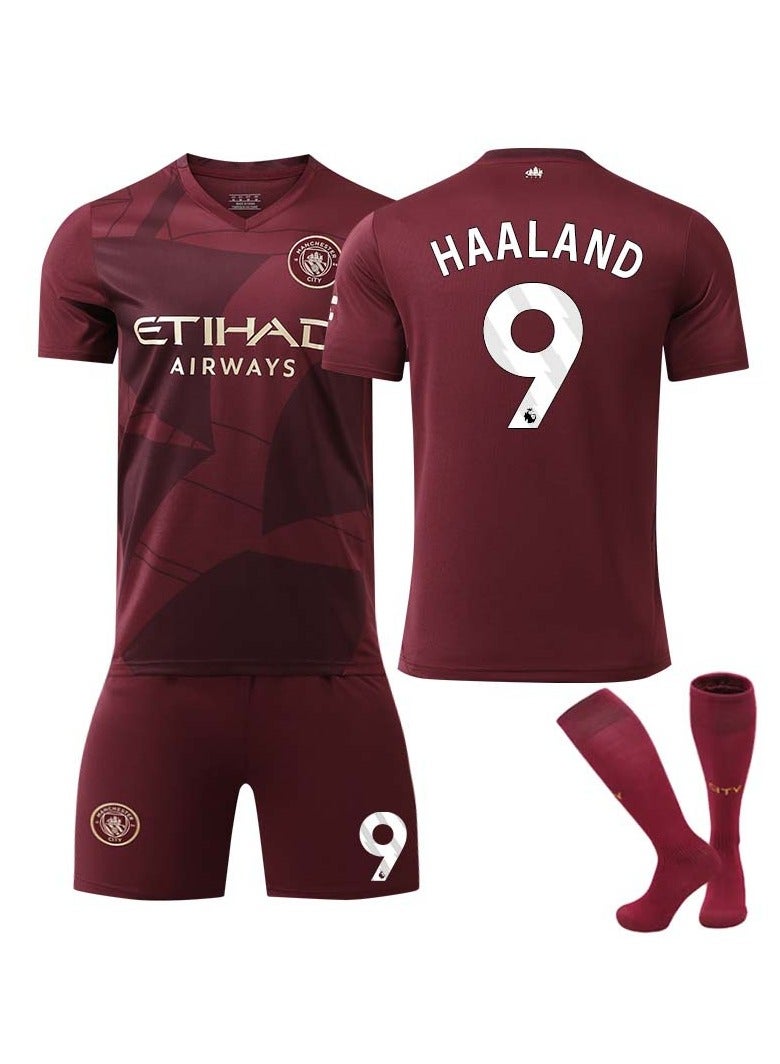Manchester City 24-25 Third Football Kits HAALAND #9 Fans Football Jersey/Shorts Socks Gift Set Youth Sizes and Adult Size  - Image 1