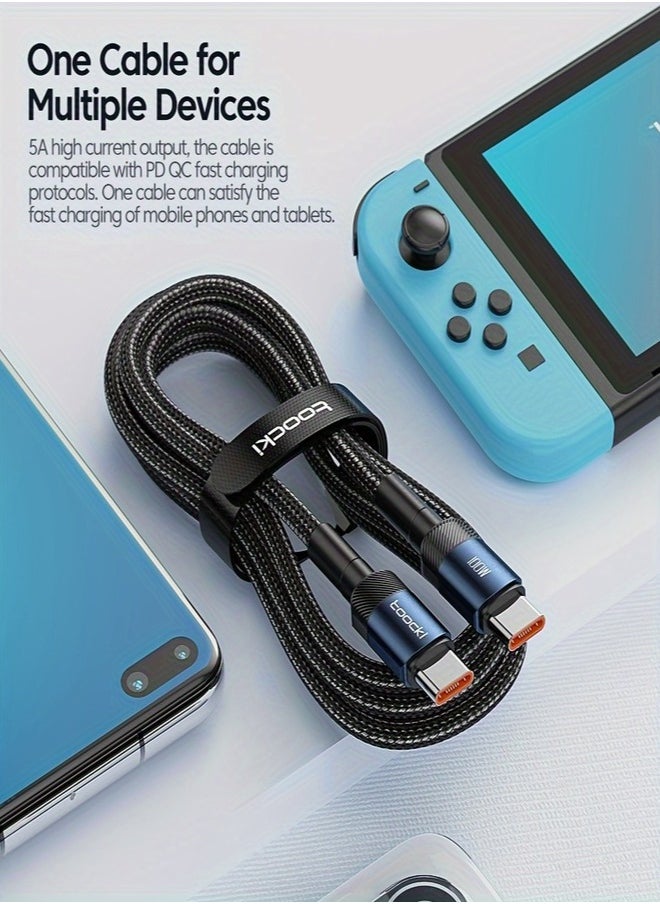 toocki - Toocki C-C 60w, Data Cable, 1m, Blue - Image 1