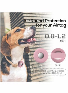 Y&D 2 PCS Air tag Dog Collar Holder, Silicone Pet Case for Apple Tags, Anti-Lost Tag Holder Compatible with Cat Collars Charms Accessories, Pink Purple  - Image 2