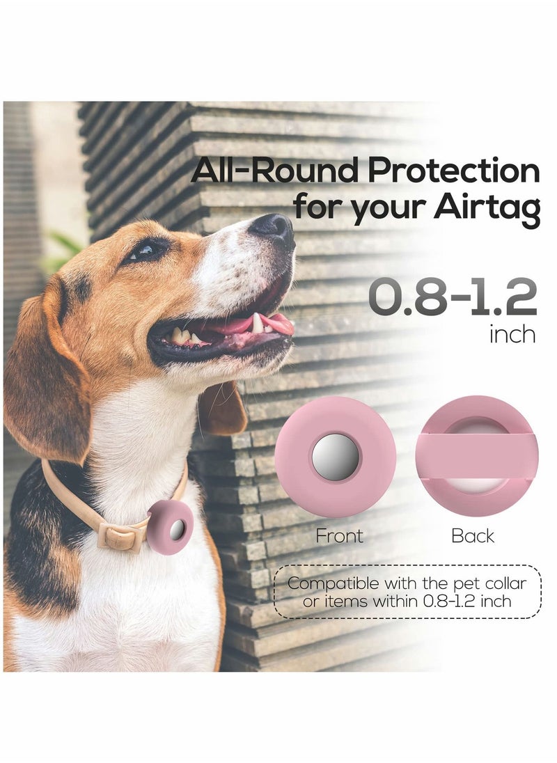 Y&D 2 PCS Air tag Dog Collar Holder, Silicone Pet Case for Apple Tags, Anti-Lost Tag Holder Compatible with Cat Collars Charms Accessories, Pink Purple  - Image 2