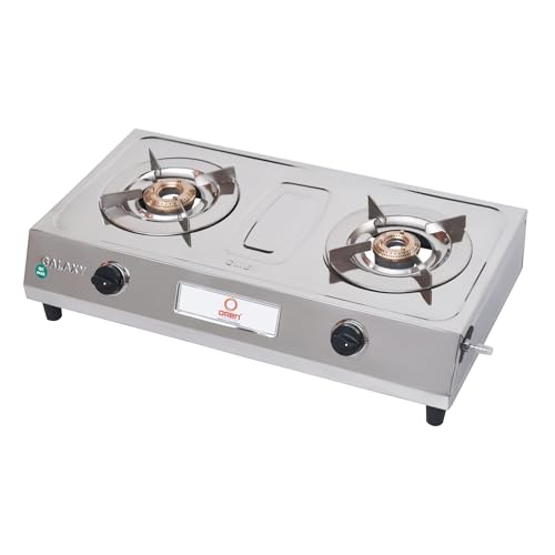 Omen Changing Lives Galaxy 2 Burner Gas Stove Stainless Steel (Chulha) | Manual Ignition | High Efficiency Brass Burner | Skid-proof Legs | ISI Certified | 1 Year Warranty - Image 1