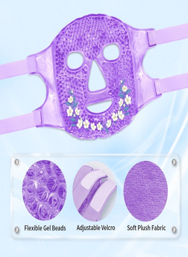 كونبيلا أقنعة كونبيلا الباردة للعينين، قناع ثلجي للوجه، كمادات ساخنة وباردة للهالات السوداء، الانتفاخ، الصداع النصفي، الصداع، التوتر، الاحمرار، أقنعة تبريد للوجه للنساء والرجال، للعناية بالبشرة - Image 3