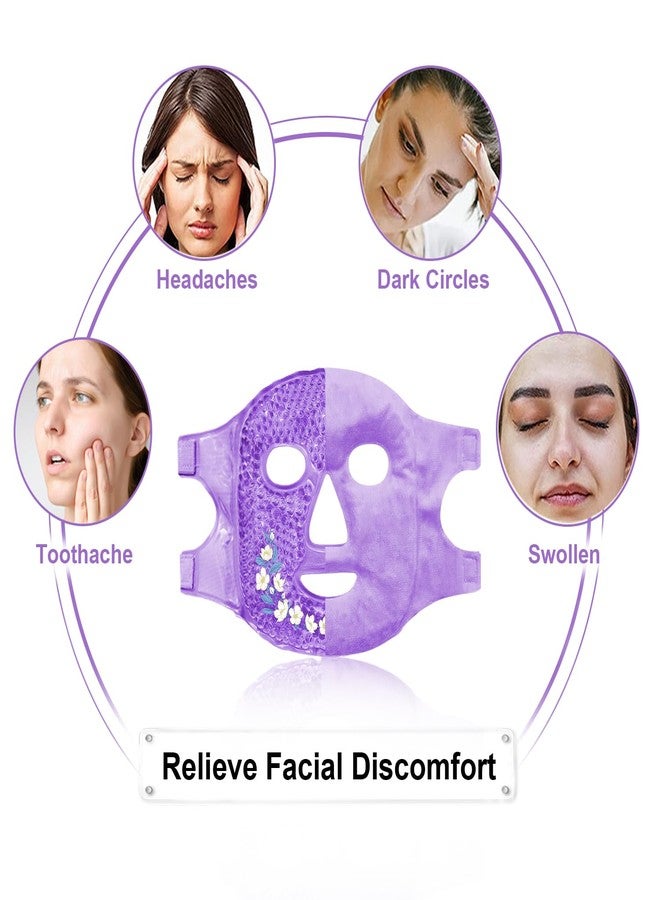 كونبيلا أقنعة كونبيلا الباردة للعينين، قناع ثلجي للوجه، كمادات ساخنة وباردة للهالات السوداء، الانتفاخ، الصداع النصفي، الصداع، التوتر، الاحمرار، أقنعة تبريد للوجه للنساء والرجال، للعناية بالبشرة - Image 2