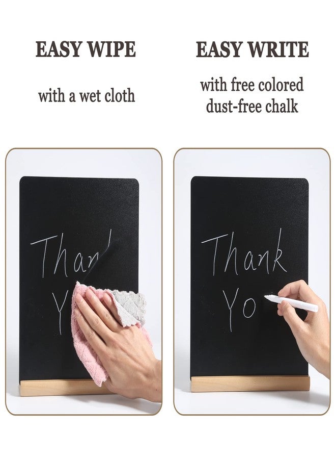 SUTINE 8.6x11Inch Chalkboard Signs Tabletop Chalk Board with Beech Stand, Small Double Sided Kids Chalkboard Sign, Menu Message Chalk Board Sign Store Food Signs for Party Home Kitchen Tables Decor (4 Pack) - Image 3