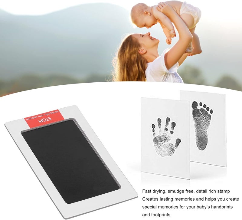 comfrt Footprint Ink Pad, Safe Baby Hand and Footprint Kit for Newborn New Mom Gift(Black) - Image 5