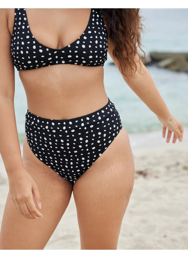 Aerie Printed High Leg Bikini Bottom