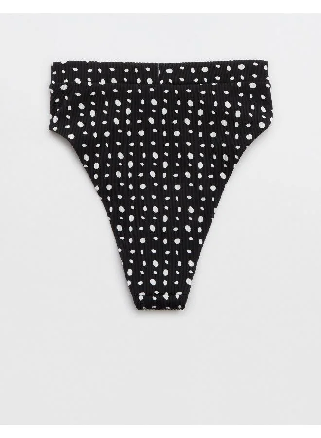 Aerie Printed High Leg Bikini Bottom