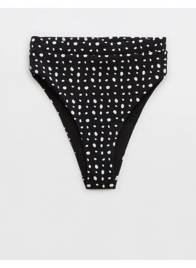 Aerie Printed High Leg Bikini Bottom