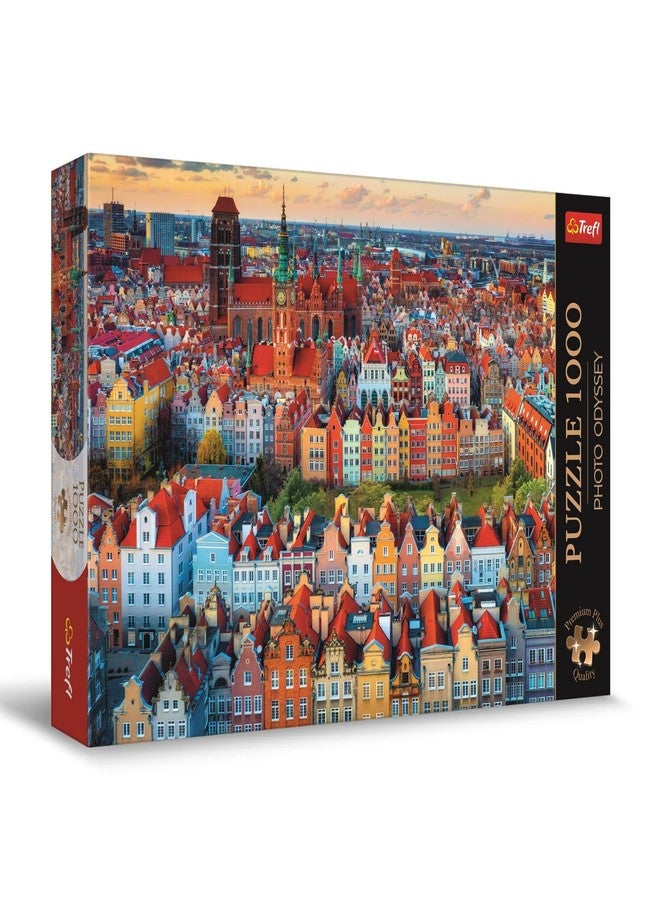 تريفل تريفيل بريميوم بلس كواليتي - أحجية الصور الفوتوغرافية: منظر لمدينة غدانسك، بولندا - 1000 قطعة، سلسلة صور فوتوغرافية فريدة، قطع متطابقة تمامًا، مناسبة للبالغين والأطفال من سن 14 عامًا فما فوق - Image 1
