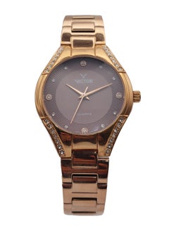 Women Analog Quartz Rose Gold Stainless Steel Band Watch V1514 - 30mm