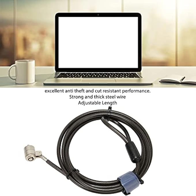 rayihni LAPTOP LOCK, KEYED LAPTOP LOCK, LENGTH ADJUSTABLE SECURITY LOCK CABLE FOR 6X2.5MM NANO LOCK HOLES, FOR LENOVO, FOR ASUS, FOR HP AND OTHER LAPTOPS - Image 2