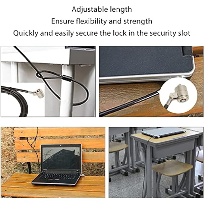rayihni LAPTOP LOCK, KEYED LAPTOP LOCK, LENGTH ADJUSTABLE SECURITY LOCK CABLE FOR 6X2.5MM NANO LOCK HOLES, FOR LENOVO, FOR ASUS, FOR HP AND OTHER LAPTOPS - Image 3