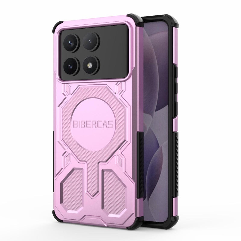BIBERCAS For Redmi K70 Real Color Series Magsafe Shockproof Phone Case(Pink) - Image 1