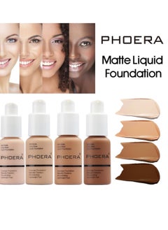 Phoera 2 Pack PHOERA Foundation, Flawless Soft Matte 24HR Oil Control Full Coverage Foundation Makeup for Women.102 Nude-30ml  - Image 2