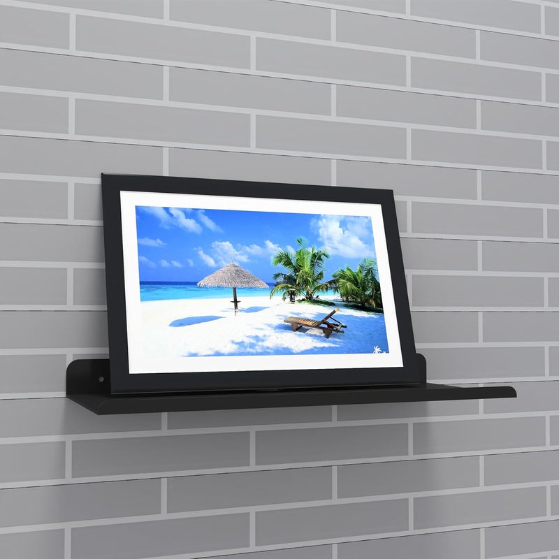 MOTIQO Metal Photo Frame Stand for Wall Mount Floating Shelf Shelves Wall Mounted Floating Shelf Shelves Stand Rack Holder Living Room 12x5 Inch Set1 - Image 1