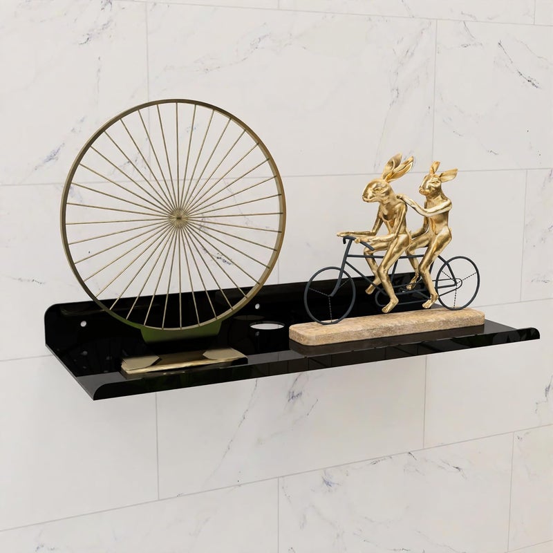 MOTIQO Metal Photo Frame Stand for Wall Mount Floating Shelf Shelves Wall Mounted Floating Shelf Shelves Stand Rack Holder Living Room 12x5 Inch Set1 - Image 5