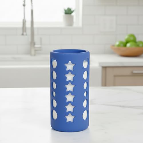 Safe-O-Kid BPA-Free Pure Silicone Bottle Cover – Soft, Non-Toxic, Protective Cover for Baby Bottles, Safe for Little Ones, Durable, Easy to Clean 250 ml, Blue -Pack of 1 - Image 1