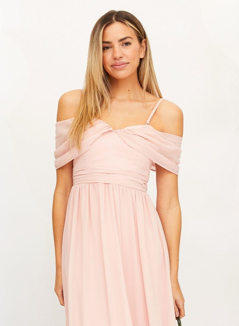 Style Cheat Off-Shoulder Chiffon Dress  - Image 3