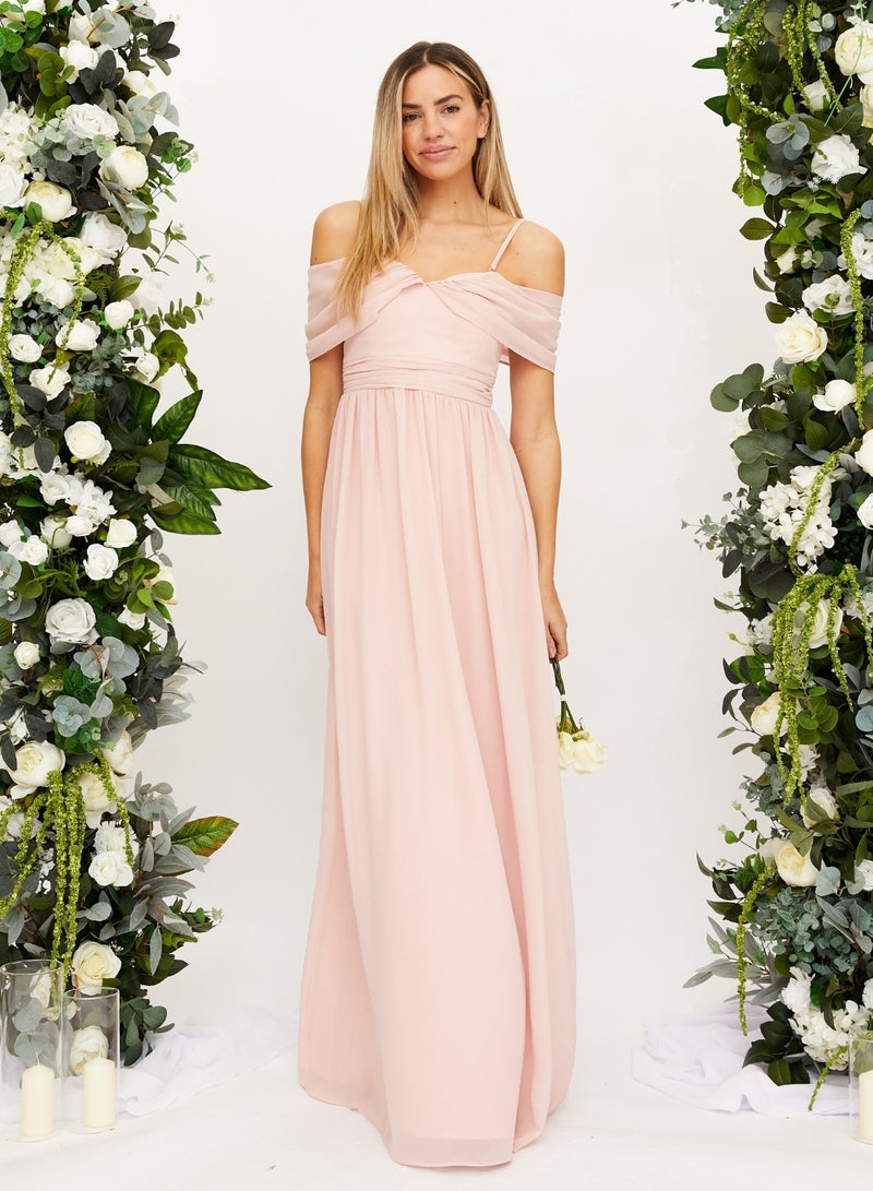 Style Cheat Off-Shoulder Chiffon Dress  - Image 1