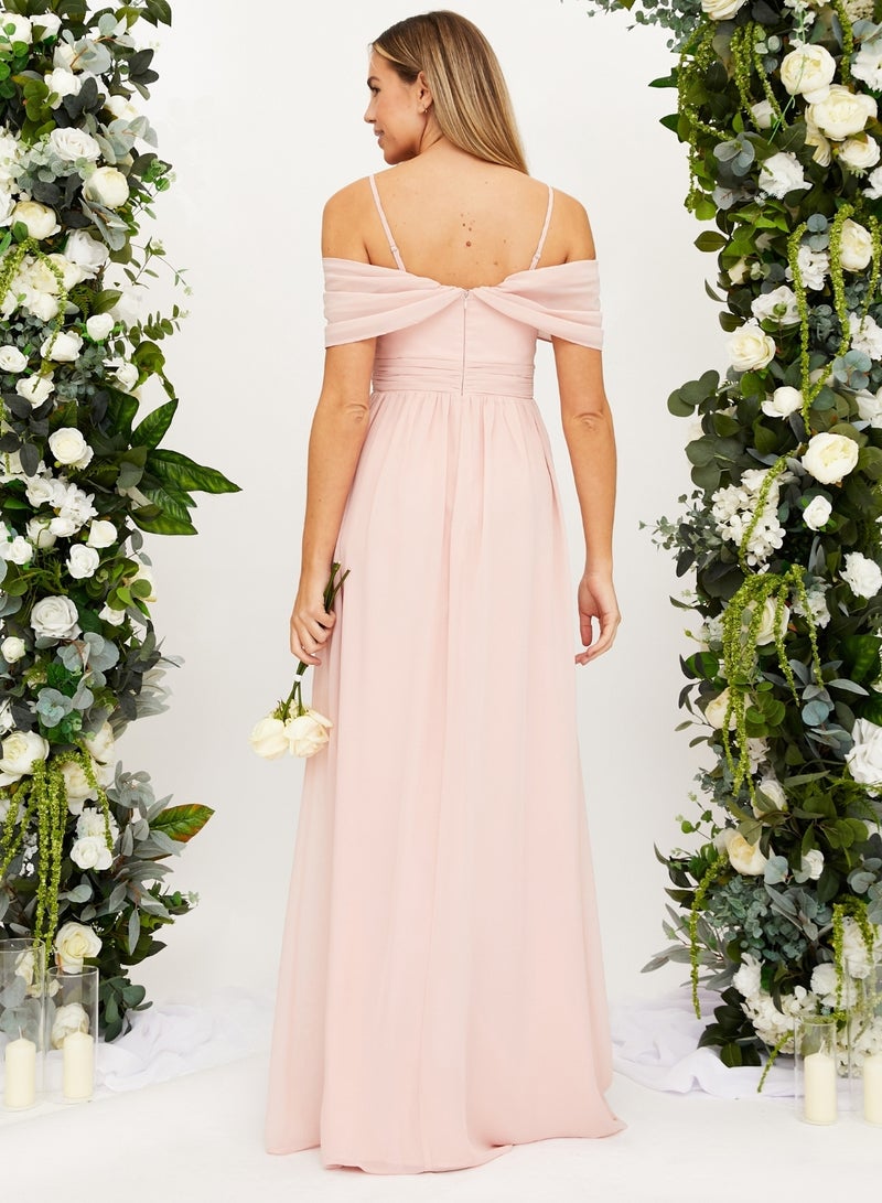 Style Cheat Off-Shoulder Chiffon Dress  - Image 2
