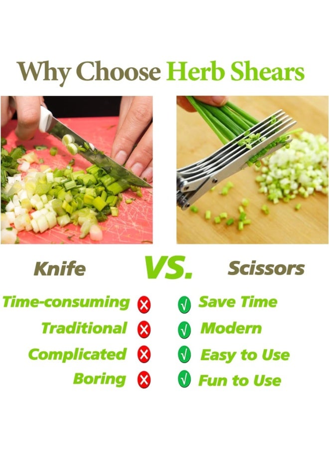 2026 Upgraded Herb Scissors – Effortless Herb-Cutting Tool Featuring Sharp Stainless Steel Blades; Ideal For Fresh Herbs And A Kitchen Essential; Green. - Image 5