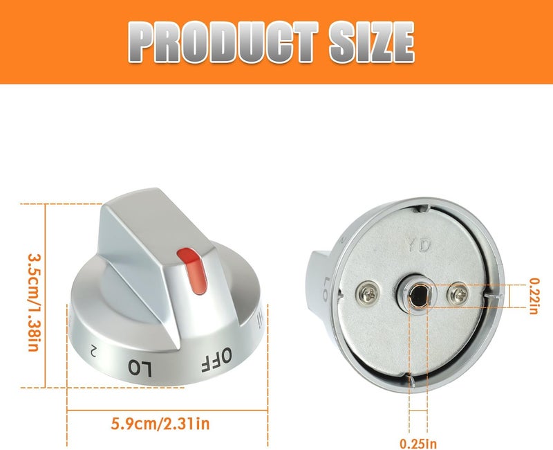 HUAREW مقبض عجلة موقد الموقد DG94-03500V DG94-03500W DG94-03500A/Z، متوافق مع مواقد سامسونج الكهربائية NE63T8111SS NE63T8311SS NE63BG8315SS - Image 2