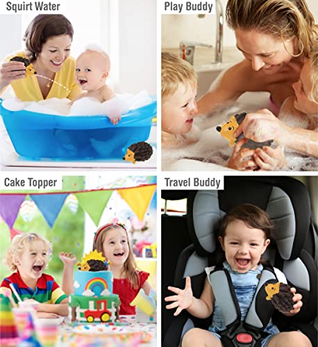 Puzzled DolliBu Hedgehog Bath Buddy Squirter - Floating Brown Hedgehog Rubber Bath Toy, Fun Water Squirting Bathtime Play for Toddlers ,Cute & Soft Wild Life Animal Toy for The Bathtub, Beach & Pool for Kids - Image 3