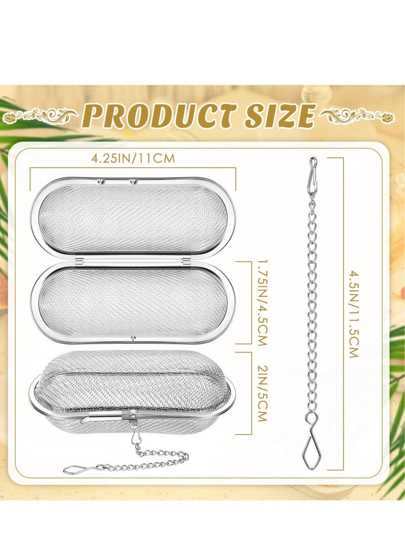 3 Pcs Tea Ball,4.25 x 1.75 Inch Floating Stainless Steel Mesh Tea Infuser Oval,Loose Leaf Tea Steeper Soups Oil Spice Herb Tea Strainer,Easy to Use and Clean, Ideal for Home and Office Use  - Image 5