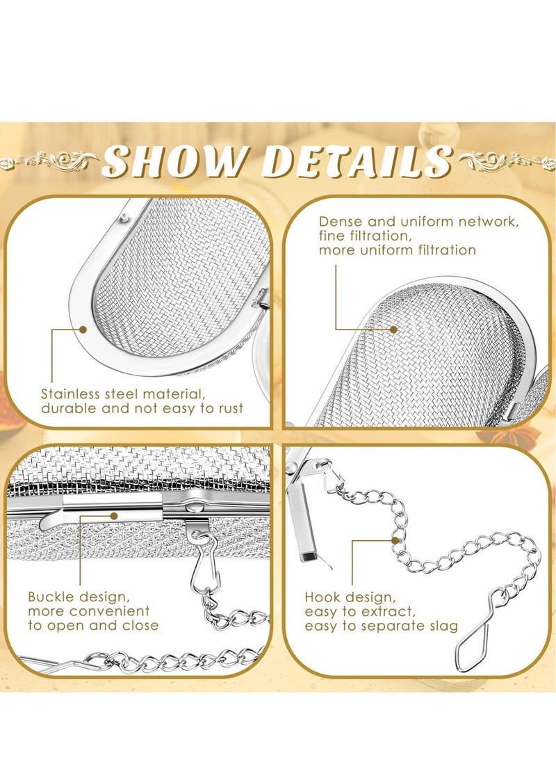 3 Pcs Tea Ball,4.25 x 1.75 Inch Floating Stainless Steel Mesh Tea Infuser Oval,Loose Leaf Tea Steeper Soups Oil Spice Herb Tea Strainer,Easy to Use and Clean, Ideal for Home and Office Use  - Image 3