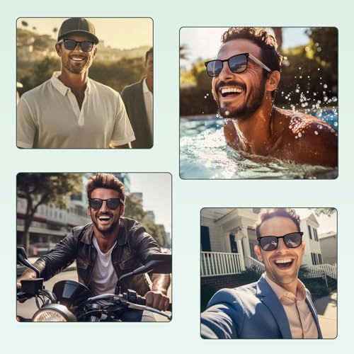 DEHOTRE Progressive Multifocal Reading Sunglasses Men No Line Bifocal Sun Readers with Core Wire Zero Top Spring Hinge UV400 Black 1.50 - Image 5
