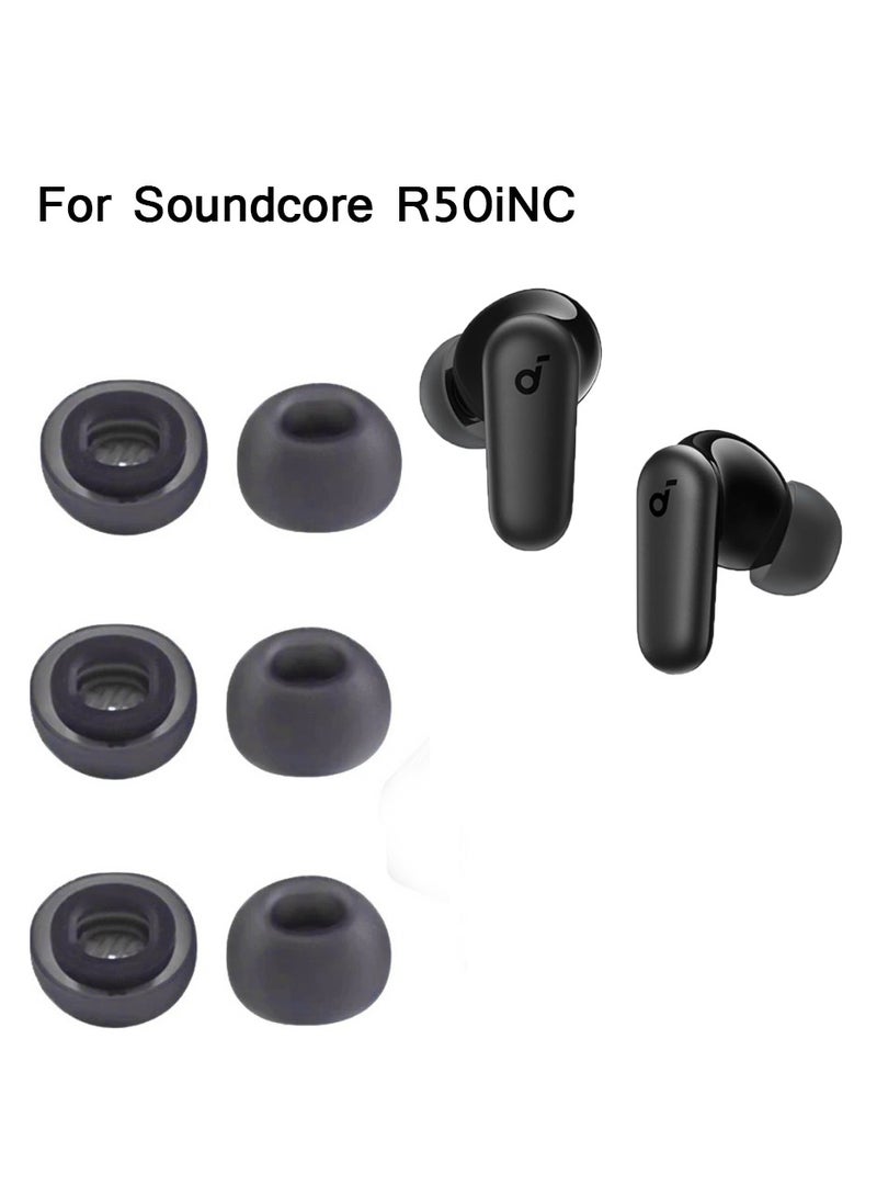 3pairs Ear Tips for Soundcore R50iNC/P30I Silicone Earbuds Replacement for Earbuds S/M/L-Black  - Image 1