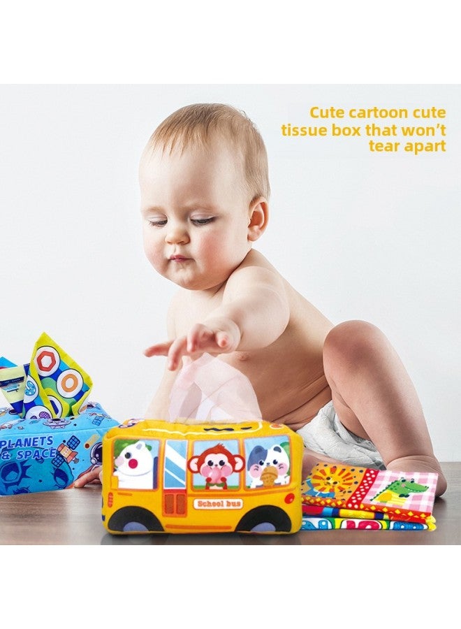 Explosions Tear-free Tissue Box Toy Baby Ring Paper Cloth 3-12 Months Baby Toy Can Bite-Specifications: E-commerce Box V  - Image 1