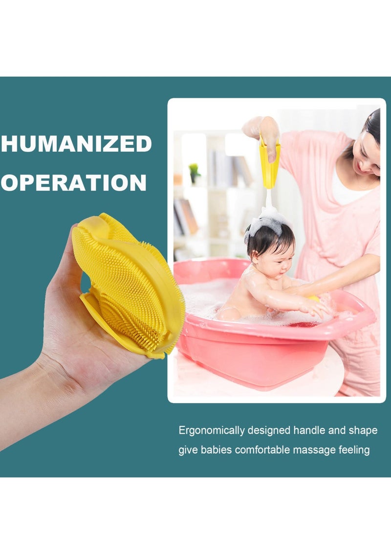 Excefore - 2 PCS Silicone Shower & Shampoo Brush for Kids, Scrubbers Exfoliator Brush, Included Scalp Care Comb and Body Scrub,Suitable for Newborns & Toddlers Hair and Body Care - Image 1