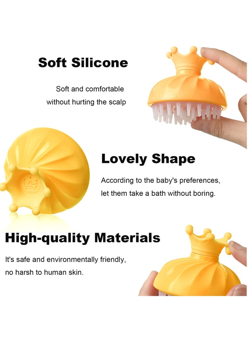 Excefore - 2 PCS Silicone Shower & Shampoo Brush for Kids, Scrubbers Exfoliator Brush, Included Scalp Care Comb and Body Scrub,Suitable for Newborns & Toddlers Hair and Body Care - Image 1