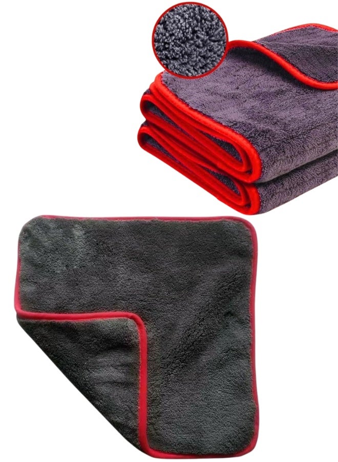 2Pcs Professional Premium Microfiber Car Drying Towel, Ultra-Absorbent with Twisted Loop Technology, Streak & Scratch Free Drying for Cars 40 * 40cm (Grey) - Image 1