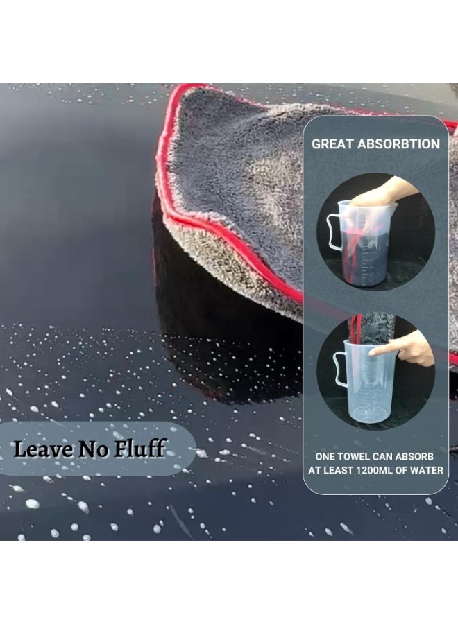 2Pcs Professional Premium Microfiber Car Drying Towel, Ultra-Absorbent with Twisted Loop Technology, Streak & Scratch Free Drying for Cars 40 * 40cm (Grey) - Image 5