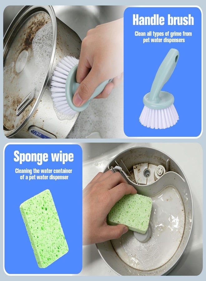 XANGNIER Water Fountain Cleaning Kit,Dog and Cat Water Fountain Cleaner Brushes Kits,Pet Drinking Dispenser Washing Kit with Sponge Wipe,Handle Brush,Crevice Brush,Cotton Swab,Storage Bag,10 Pcs - Image 4