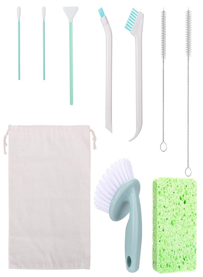 XANGNIER Water Fountain Cleaning Kit,Dog and Cat Water Fountain Cleaner Brushes Kits,Pet Drinking Dispenser Washing Kit with Sponge Wipe,Handle Brush,Crevice Brush,Cotton Swab,Storage Bag,10 Pcs - Image 1