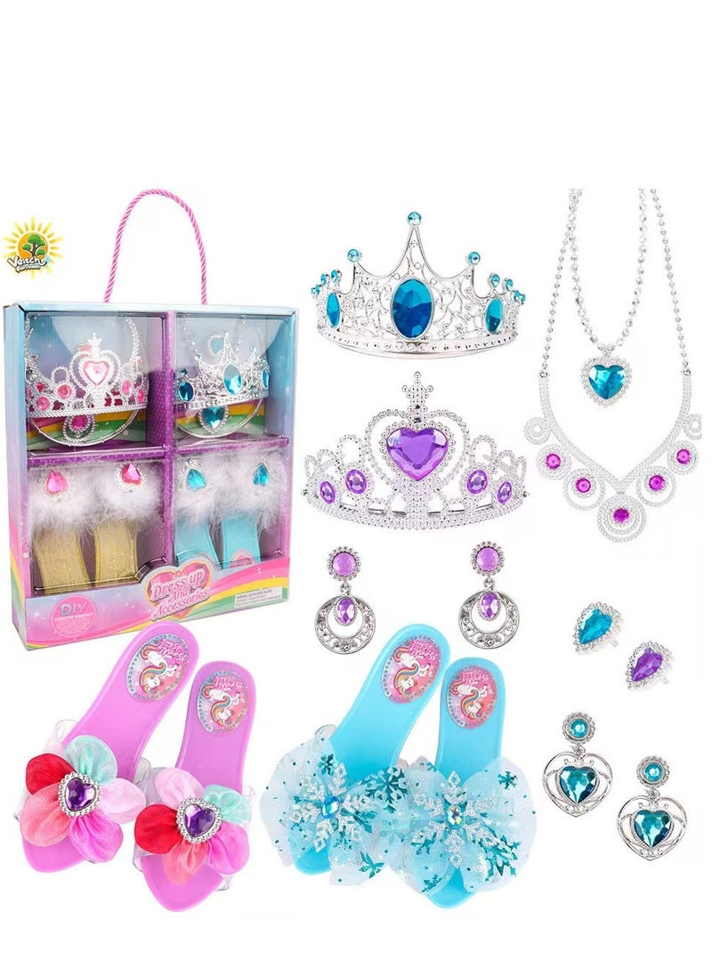 Princess Dress Up Toys u0026 Jewelry Boutique,  Princess Costumes Set incl Color Skirts, Shoes, Crowns, Princess Accessories, Girls Role Play Set Gift for 3 4 5 6 Year old Girl Toddler  - Image 1