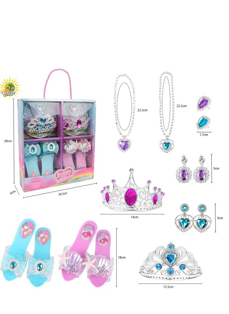 Princess Dress Up Toys u0026 Jewelry Boutique,  Princess Costumes Set incl Color Skirts, Shoes, Crowns, Princess Accessories, Girls Role Play Set Gift for 3 4 5 6 Year old Girl Toddler  - Image 3