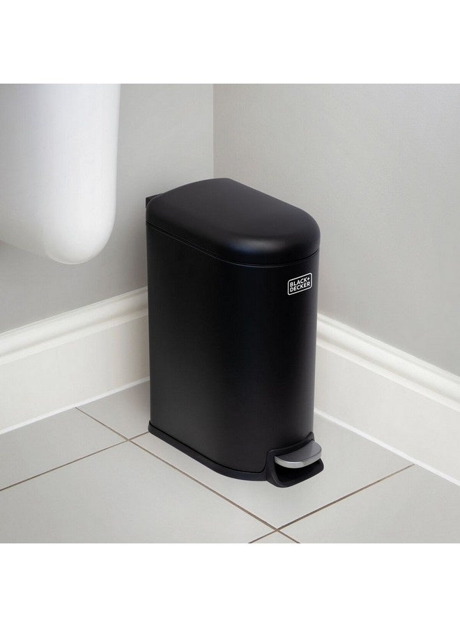 بلاك اند ديكر سلة مهملات بدواسة رفيعة على شكل حرف D، سوداء، 10 لتر، 61524 - Image 5