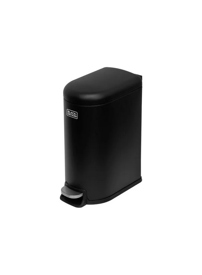 BLACK+DECKER D-Shaped Slim Line Pedal Trash Bin Black 10 L 61524