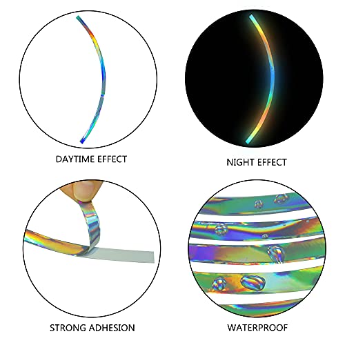 TOMALL 18pcs Lengthen 16"-19" Reflective Wheel Rim Stripe Decal for Motorcycle Wheels Car Cycling Bike Bicycle Night Reflective Safety Decoration Stripe Universal Reflective Sticker for Car (Gradient) - Image 3