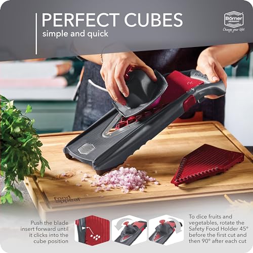 Börner Mandoline Slicer Vital (Starter Set) • Vegetable Slicer with Stainless Steel V-Blade • 10 Cutting Styles for Slices, Strips & Dices • Various Thickness Settings & Dressing Function - Image 5