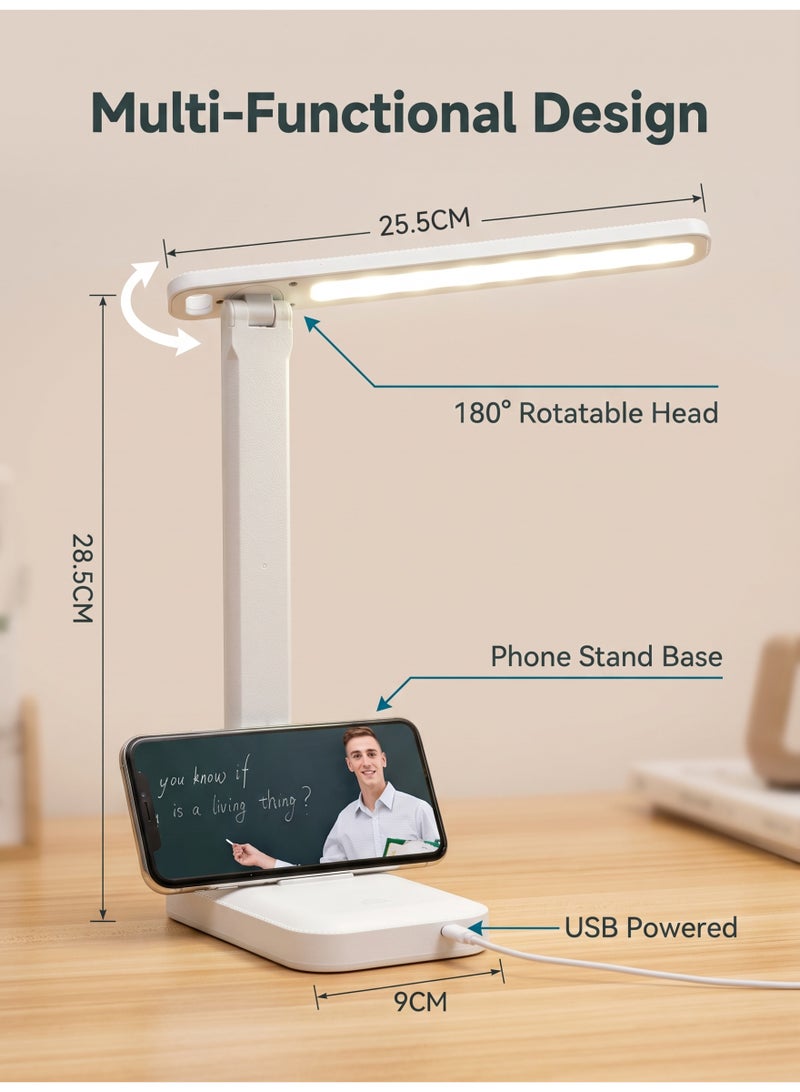 XiuWoo Led مصباح طاولة قابل للطي حماية العين أباجورة USB المكونات في ضوء الليل غرفة نوم مصباح القراءة عنبر - Image 5
