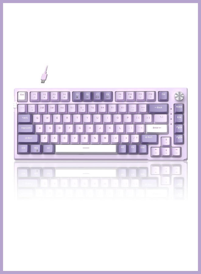 MageGee SKY81 75% Mechanical Gaming Keyboard, Hot Swappable Joint, Custom Creamy Keyboard with 5-Layer Sound Dampening, Knob Control, RGB Backlight, NKRO - Image 1